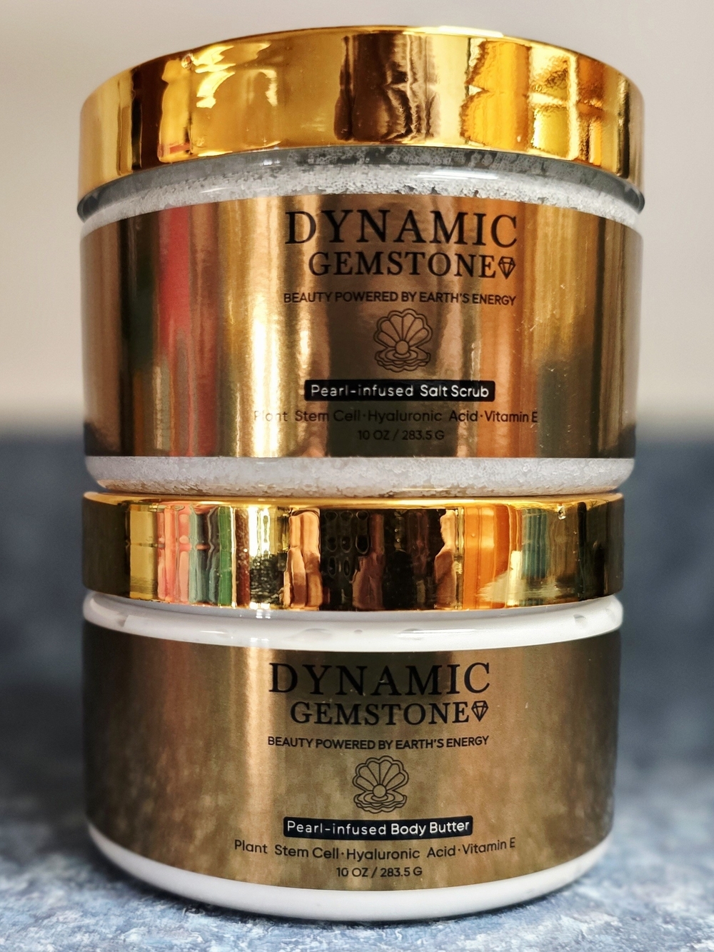 BUNDLE: Dynamic Gemstone Pearl-Infused Body Scrub and Body Butter Set 10oz/283g